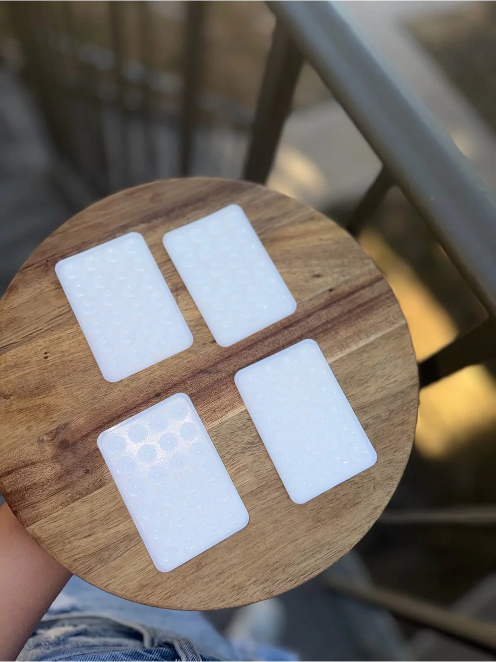 Phone silicon suction white with glitter